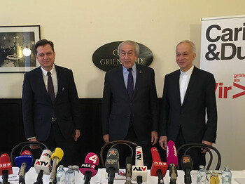 Franz Prettenthaler, Gerald Schöpfer, Michael Landau bei Pressekonferenz